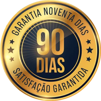Selo de garantia de 90 dias — satisfação garantida